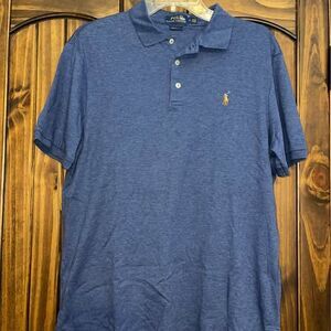 Medium Men’s Polo Ralph Lauren Solid Blue Short Sleeve Shirt Classic